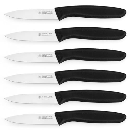 targzier Gemüsemesser 6 Stück,gerades Obstmesser, Schälmesser Aus Edelstahl,ultrascharfes Gemüse- Und Obstmesser,Küchenmesser Mit Schwarzem...