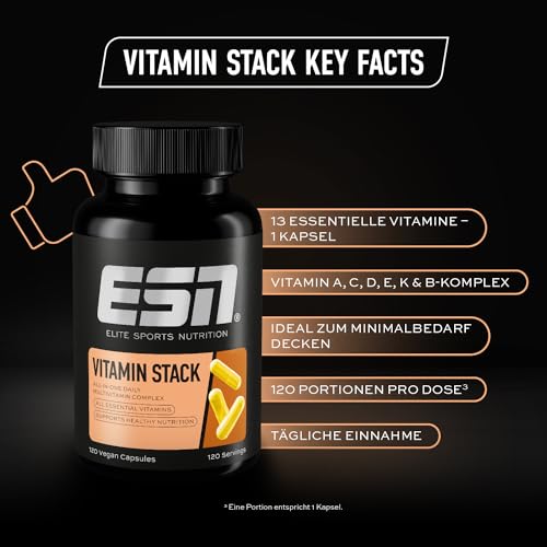 Multivitamin-Tabletten ESN Vitamin Stack mit 120 Kapseln