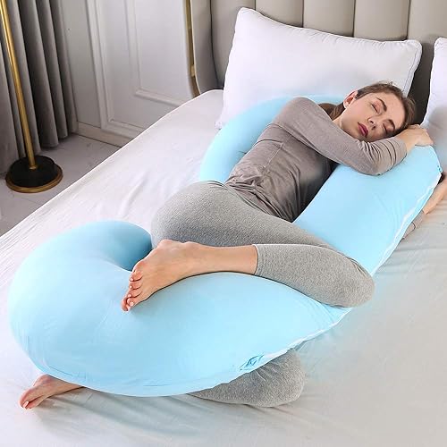 yoyomax Pregnancy Pillows, Full Body Maternity Pillow Memory Foam Pregnancy Pillow with Removable, Pregnancy Pillows for Sleeping,C-Lightblue - Image 6