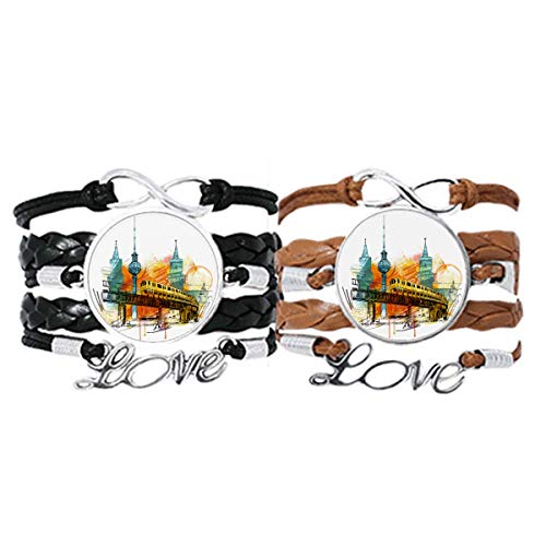 Train japonais : bracelet en cuir noir et corde style Tokyo