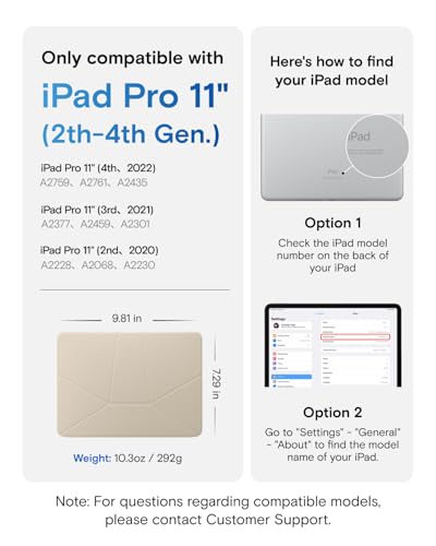 Image of MOFT Dynamic Folio Case for iPad Pro 11-inch(2nd /3rd /4th Generation, 2020 /2021 / 2022), Silm Magnetic Stand Case with 20+ Viewing Angles, Auto Wake /Sleep,Beach White