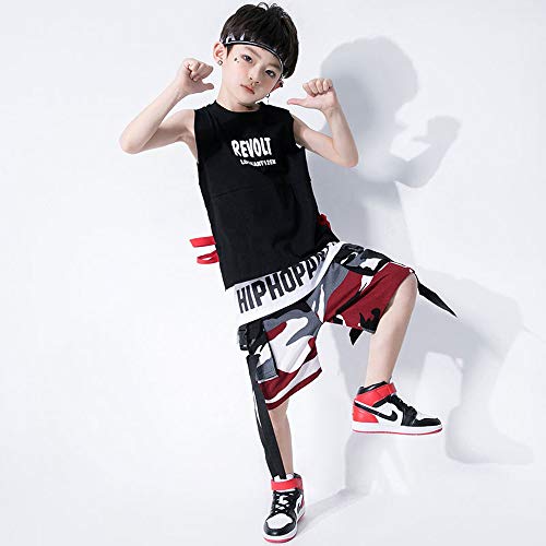 Patypeety �_���X�ߑ� �L�b�Y �j�̎q ���̎q ���Ȃ��g�b�v�X ���ʃp���c �Z�b�g �L�b�Y�_���X�ߑ� �q�b�v�z�b�v �X�g���[�g �㉺ ���o�� jazz hihpop DJ �I�V���� �q�� jazz �傫���T�C�Y ��ʒ�����110-170cm (�g�b