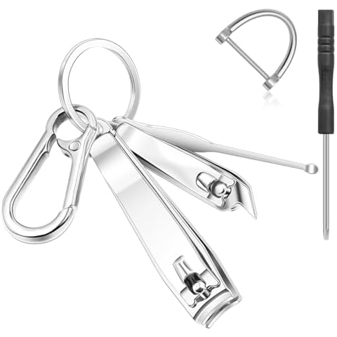 Portable Nail Clippers with File, Super Sharp, Suitable for Thin and Thick Nails, Keychain Suitable for Waist wear, Men's Gift Cover