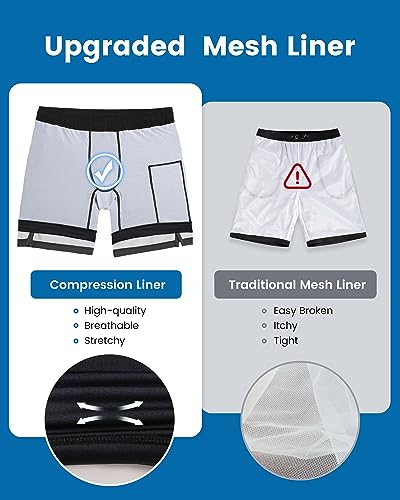 Image of maamgic Mens Swim Trunks with Compression Liner 7 Inch Inseam Mens Bathing Suit Quick Dry Swimming Trunks Swimsuit