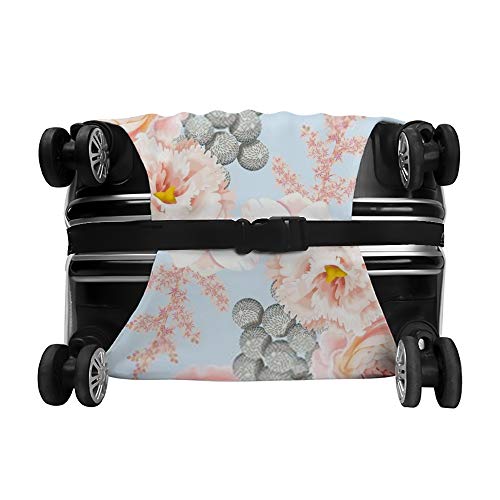 Housse de protection pour bagages de voyage eustoma et roses contre rayures valise