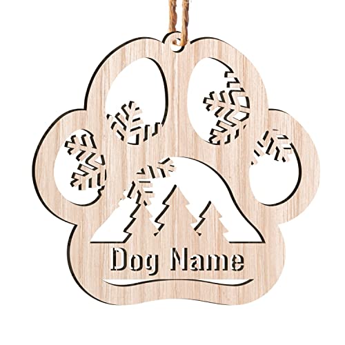 Personalized Dog Paw Shaped Wooden Christmas Ornament Keepsake - Custom Dog Lover Christmas Gifts, Wood Ornament Cutout, Pack 10 (25% Off) #TOP16