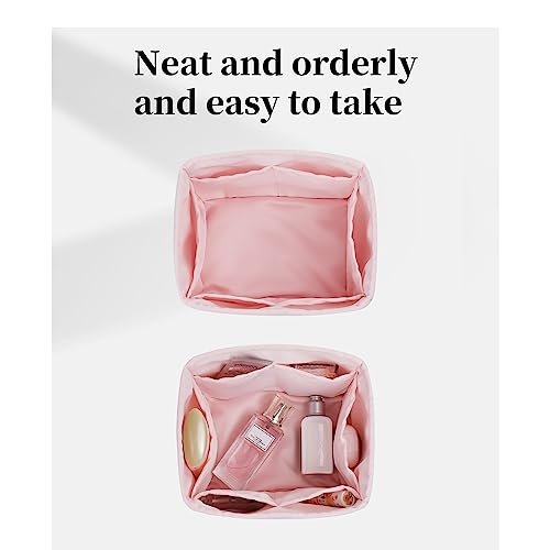 Purse Organizer Insert for Picotin 18/22, Satin Bag Organizer for Picotin Bags, Lightweight Purse Essentials for Women Luxury Handbags, Soft Touch Inner Liner with Multiple Pockets (Pink, PC22) — view 3