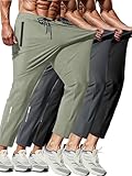 Hidkat 3er-Pack schnell trocknende Jogginghosen für Herren zum Laufen und für das Training im Fitnessstudio – Leichte Stretch-Jogginghosen mit Reißverschlusstaschen