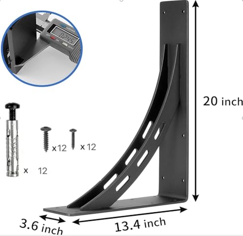FIRMETAL 20 inch Heavy Duty Shelf Brackets , Max Load 1100 Lbs ,Premium Alloy Metal Mantel Brackets (Set of 2) Fireplace Mantel Brackets - Countertop Support Brackets (20 x 13.5 inch by Firmetal - Used condition - Image 2