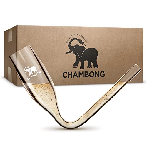 Chambong Champagne Shooter - Unique Gifts For Bachelorette Party Favors, Engagement Gifts & Drinking Games For Adults Party - Champagne Bong Style Champagne Glasses - (Plastic, 6 Oz. 50-Pc Set) #TOP3