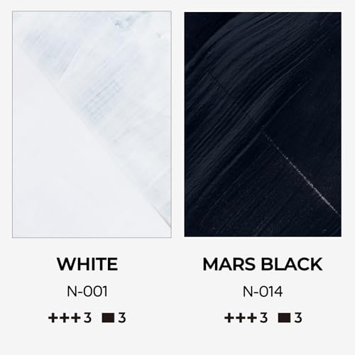 Image of Nicpro White & Black Large Acrylic Paint (16.9 oz, 500 ml), Rich Pigments