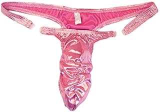 Men's Double-Sided Buttoned U-Shaped Sexy Underwear with ice Silk Pleated Pocket Thong