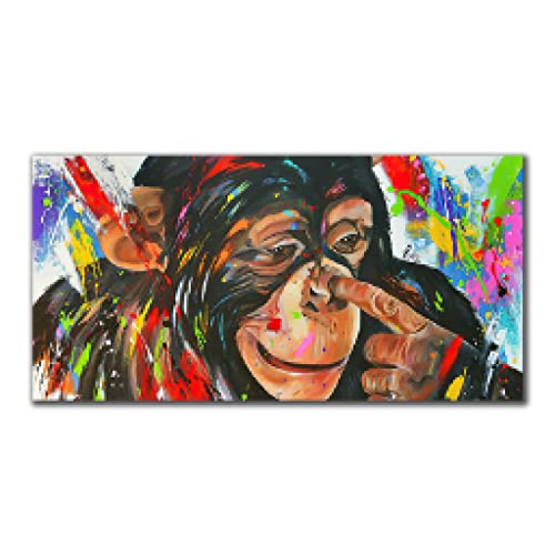 Impression sur toile singe graffiti de 60x120 cm pour transformer le mur de votre salon