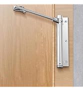 QONETIC Automatic Door Closer, Heavy Duty Adjustable Spring-Loaded Door Closer with Allen Key &amp; S...