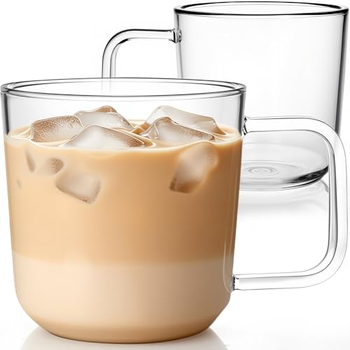 Set de 2 mugs de vidrio borosilicato 20 oz con asa miniatura 1