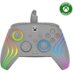 Turtle Beach Afterglow Wave Wired RGB Gaming Controller for Xbox & PC | Xbox Series X|S, Xbox One, Customizable RGB Lighting, 2 Mappable Buttons, Hall-Effect Hair Triggers, Audio Controls, Grey