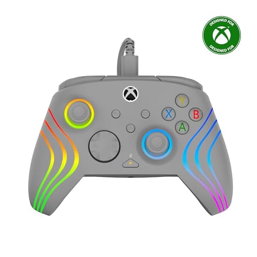 Turtle beach afterglow wave wired rgb gaming controller - licensed for xbox series x|s, xbox one & windows pcs - mappable buttons, hall-effect hair triggers, companion app - grey
