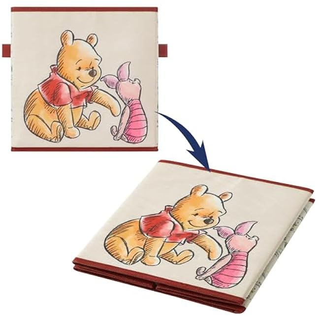 Idea Nuova Disney Winnie the Pooh Storage Cubes,Set of 2 Durable Fabric Bins with Handles, 10x10x10, Collapsible Organizers for Kids' Room, Nursery & Closet