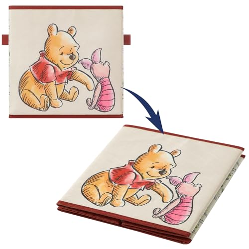 Image of Disney Winnie the Pooh Storage Cubes, Set of 2 Fabric Storage Bins with Handles, 10x10 Collapsible Cube Organizer Baskets for Nursery, Kids Room, Playroom, Closet & Shelf Storage