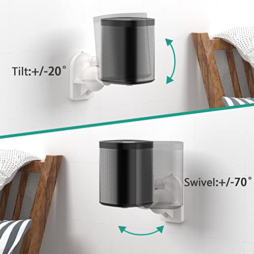 Wali Speaker Wall Mounts, Bookshelf Speaker Wall Mount Brackets, Surround Sound Speaker Mounts, Hold Up To 7.7 Lbs, (Swm402-W), 4 Pack, White #TOP4