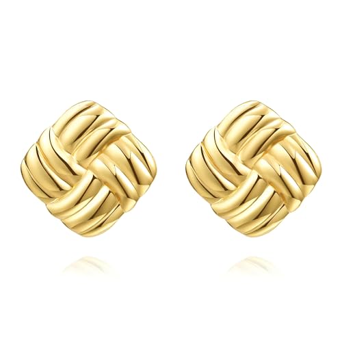 Grandi Orecchini Oro Donna, a Bottone in Acciaio Inossidabile Ipoallergenico, Farfalline, Gioielli, Idee Regalo Compleanno