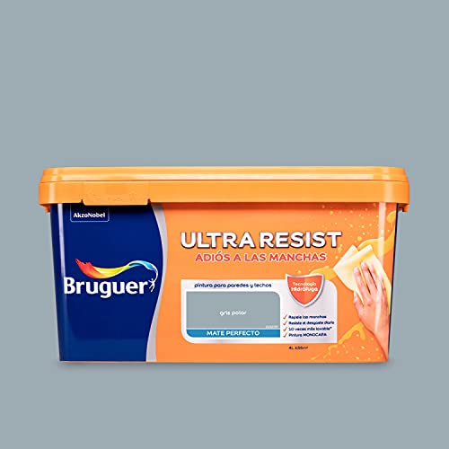 Bruguer ULTRA RESIST Pintura para paredes ultra lavable Gris Polar 4L