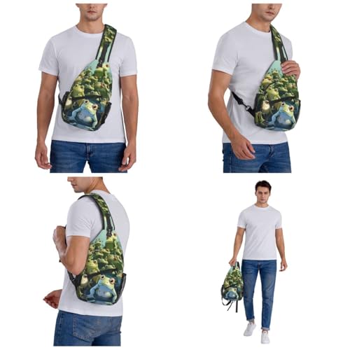 Bolso cruzado tipo sling para hombre y mujer negro miniatura 7