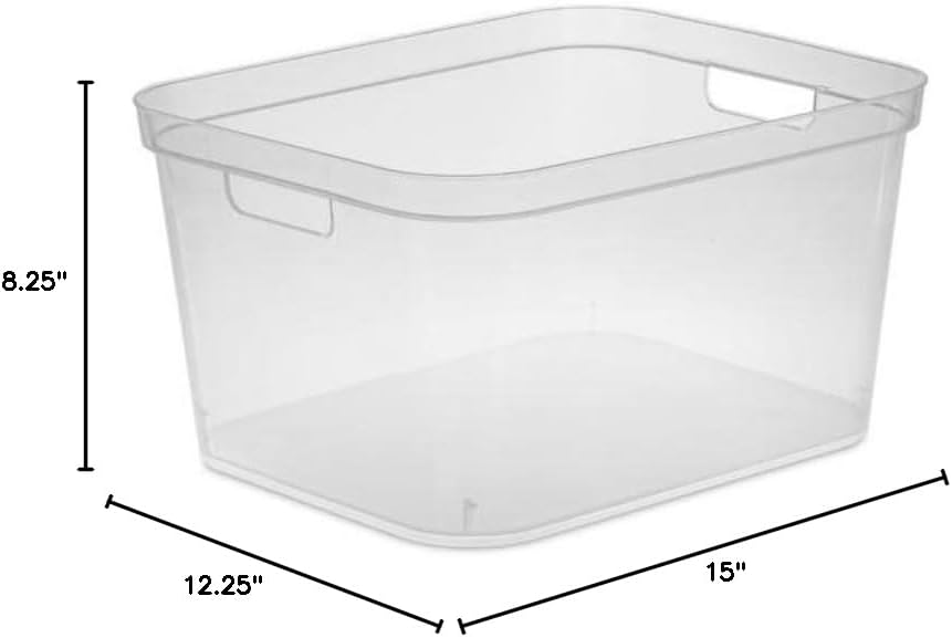 Sterilite 13268606 Tall Storage Bin Clear - Pack of 6