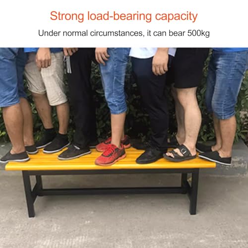 Outdoor Patio Bench Garden Bench Park Seat Chair, Patio Backless 2-Person Seating, Patio Dining Bench Front Porch Benches, for Backyard, Garden, Porch, Patio(Yellow,100cm/39.4in) - Image 5