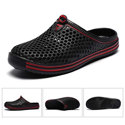 Yowablo Schuhe Frauen Männer Paare Unisex Aushöhlen rutschfeste Hausschuhe Strand Im Freien (39 EU,Schwarz)