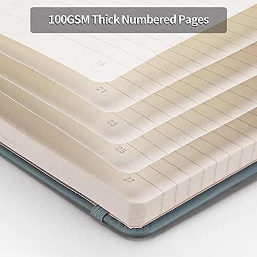 Hiukooka 5 Pack College Ruled Journal Notebook, A5 Hardcover Lined Notebook, 188 Numbered Pages, 16 Perforated Pages, Leather Journal For Writing Office School Business, 5.75'' X 8.38'' - Multicolor #TOP1