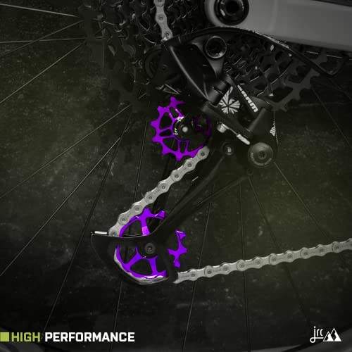 Image of JRC Components Ceramic Derailleur Pulley Wheel | Pair of 14&12T Jockey Wheels Hybrid Ceramic Bearing - MTB Bike Rear Derailleur Pulley Wheels | Hybrid Ceramic Pulley Wheels.