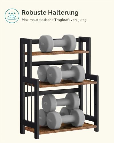 Foto von SONGMICS Gewürzregal mit 3 Ebenen, Küchenregal, Gestell aus MDF und Bambus