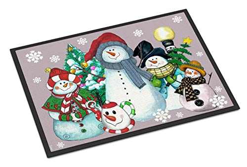 Caroline's Treasures PJC1084JMAT Snowman Collection for The Holidays Doormat 24x36 Front Door Mat Indoor Outdoor Rugs for Entryway, Non Slip Washable Low Pile, 24H X 36W