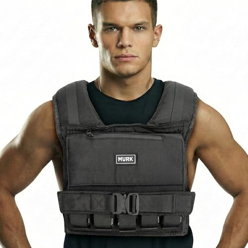 MVRK Weighted Vest Men 45lbs - Weighted Workout Vest With Removable Iron Weights, Heavy Duty Weighted Exercise Vest For Functional Training & Calisthenics - Weight Vest for Men and Women (45lbs)