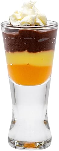Restaurantware - Vasos de chupito de postre de 1.5 onzas, 6 vasos de chupito de aperitivo fino-soplado - Silueta de reloj de arena, sirve chupitos o