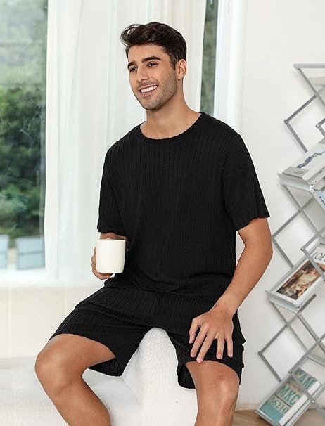 Image of Zilcon Men's 2 Pieces Outfits Casual Quarter Zip Polo Shirt and Shorts Set Athletic Jogging Summer Tracksuit