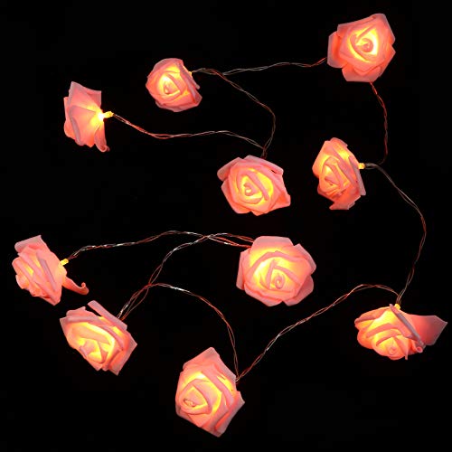 SOLUSTRE Cordão de luzes LED para Dia dos Namorados Rosa Flor Fada Luz Alimentado por Bateria para C
