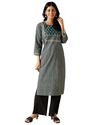 Image of Vbuyz Women's Floral Printed Straight Cotton Special wear Kurtas for Women | Cotton Kurtas for Women | A-Line Kurtas Kurtis | Designer Kurta | Kurtas for Women | Printed Kurtas