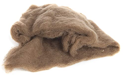 Image of Desert Breeze Distributing Maori Wool Carded Batting, 100% Natural New Zealand Wool Made by DHG in Italy for Needle Felting, 3.5 OZ, 27 Micron, Color Walnut Brown