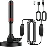 Antena de TV Digital,4K 1080P Antena de HDTV Interior con 2 Amplificador de Señal...