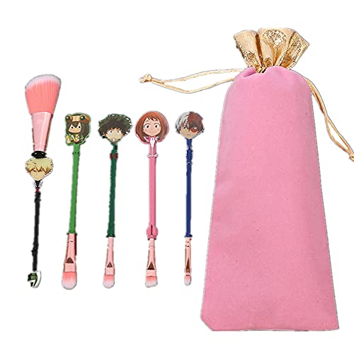 AwwwCos My Hero Academia Makeup Brushes 5Pcs Creative Figure Theme Cosmetic Tools Foundation Eyeshades Brush Kit