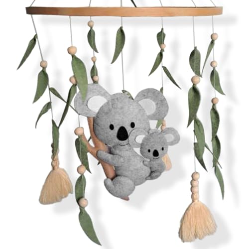 Baby Crib Mobile for Boys & Girls HANDMADE Koala Felt Australia Baby Animals, Gender Neutral Baby Gift - Nursery Decor, Newborn Gift, Crib Accessories