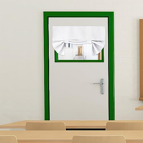 RYB HOME Classroom Door Window Cover, Blackout Shades for Classroom Windows and Doors Cover Lockdown Shades, Room Darkening Design Blocks Views, W 26 x L 18 inches, Pure White, 1 Panel