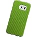HR Wireless Frosted TPU Cover PU Leather Cover for Samsung Galaxy S6 Edge - Retail Packaging - Neon Green/Black
