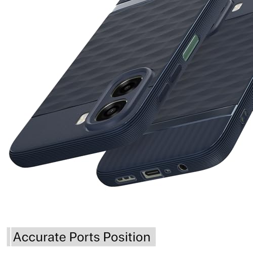 Image of Pikkme Back Cover for Oppo A6X 5G Camera Protection 3D Hexa Cube Design Silicone Protective Bumper Case (Blue)