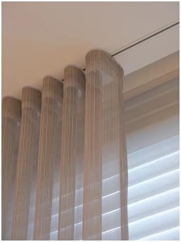 White Aluminium Hidden Curtain Track System - Thin Recessed Ceiling Mount - Complete Room Divider Rod - Seamless Embedded Design for Elegant Window Treatments