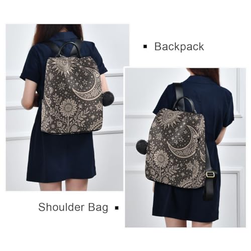 Image of ALAZA Mandala Sun The Moon Stars Backpack for Daily Shopping Travel