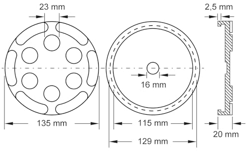 KS Tools 160.0555 Gummiteller 43 für BEISSBARTH/Consul/Herrmann/Zippo Hebebühnen, Ø 135 mm