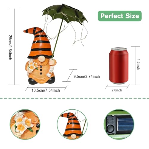 Outdoor Decor Garden Gnome Statues, Garden Gnomes Outdoor Funny with Solar Lights Waterproof - Image 3